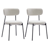 Duhome Esszimmerstühle Küchenstuhl 2er Set Polsterstuhl Wohnzimmerstuhl aus Bouclé Polsterstoff und Metallbeine für Küche Esszimmer Lounge Wohnzimmer Schlafzimmer, Gelb