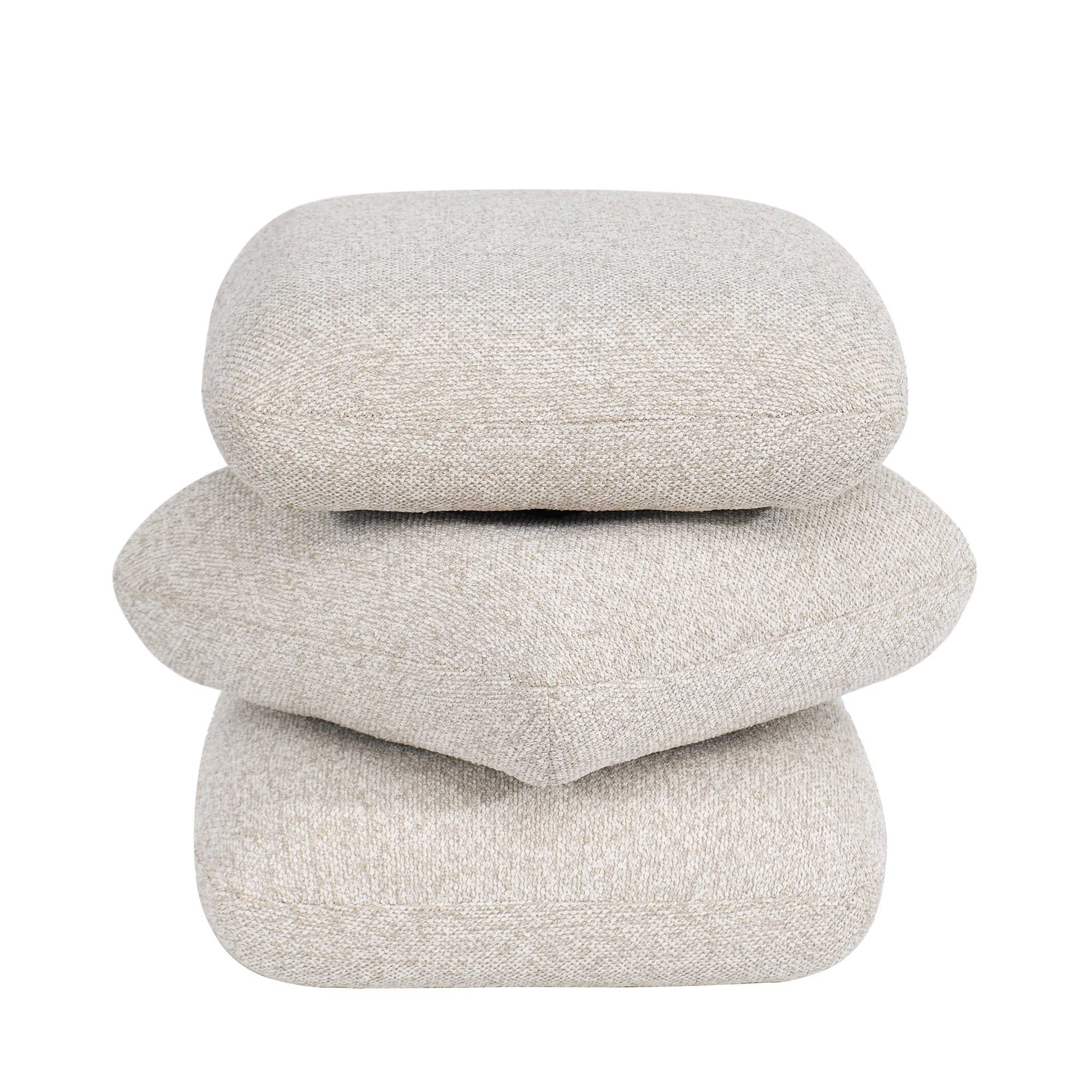 Duhome Sitzhocker aus Bouclé Stoff Ottoman 360° Drehbar Polsterhocker Modern Hocker