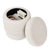 Duhome Ottoman Drehbar Rund Polsterhocker mit Stauraum Sitzhocker mit Deckel Stauhocker