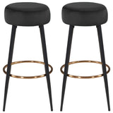 Load image into Gallery viewer, 2x Barhocker rund Barstuhl aus Stoff Samt Gestell aus Metall Tresenhocker gut gepolstert Sitzhöhe 80 cm Farbauswahl Duhome 5168A