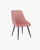 Load image into Gallery viewer, 2er Set Esszimmerstuhl aus Stoff Samt Stuhl Retro Design Polsterstuhl mit Rückenlehne Metallbeine Farbauswahl Duhome 8066