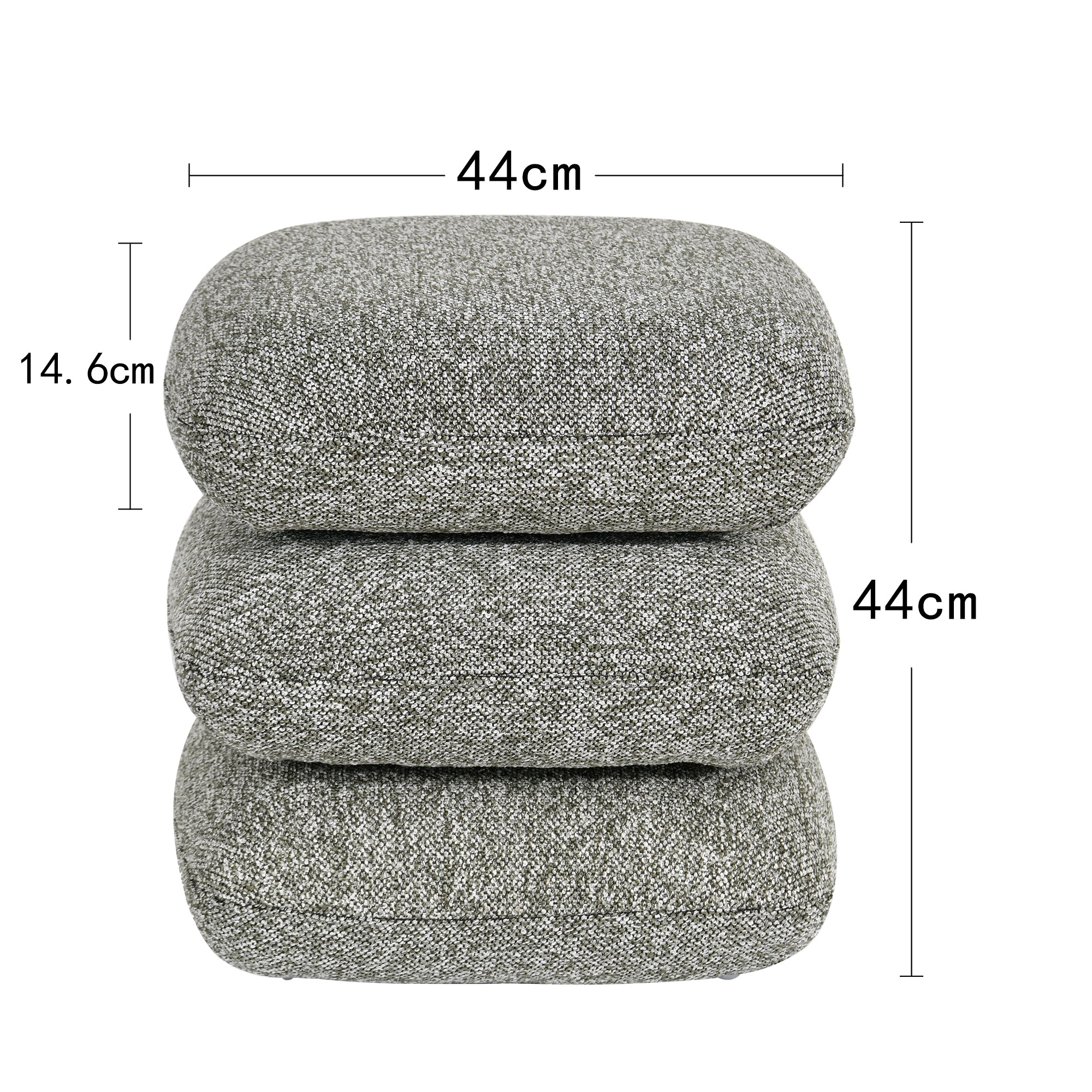 Duhome Sitzhocker aus Bouclé Stoff Ottoman 360° Drehbar Polsterhocker Modern Hocker