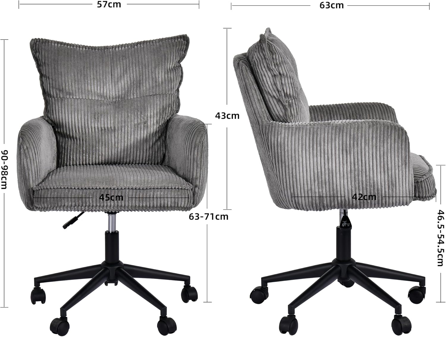 Duhome Drehstuhl aus Kordsamt