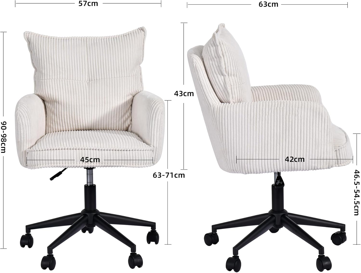 Duhome Drehstuhl aus Kordsamt