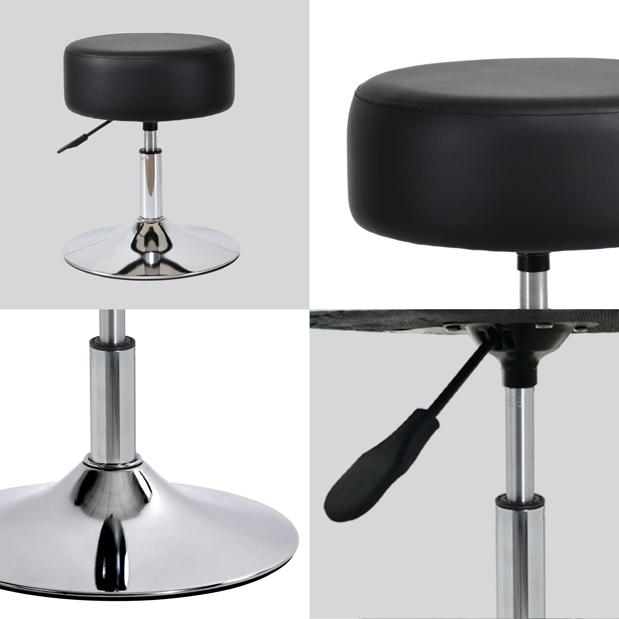 Drehhocker Sitzhocker Hocker RUND höhenverstellbar drehbar aus Kunstleder Farbauswahl Duhome 428S