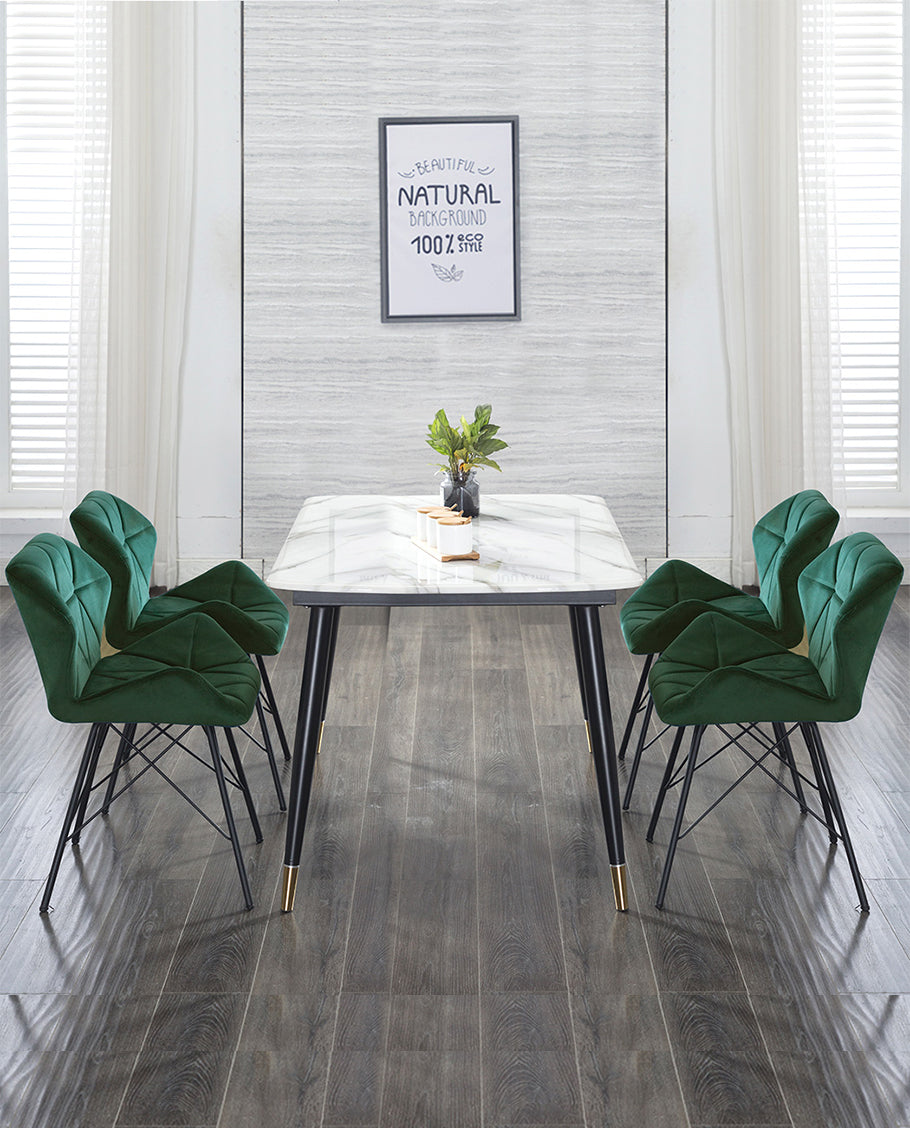 Duhome 2er Set Esszimmerstuhl Stoff Küchenstuhl Metallbeine Konferenzstuhl Besucherstuhl Retro Farbauswahl 622J