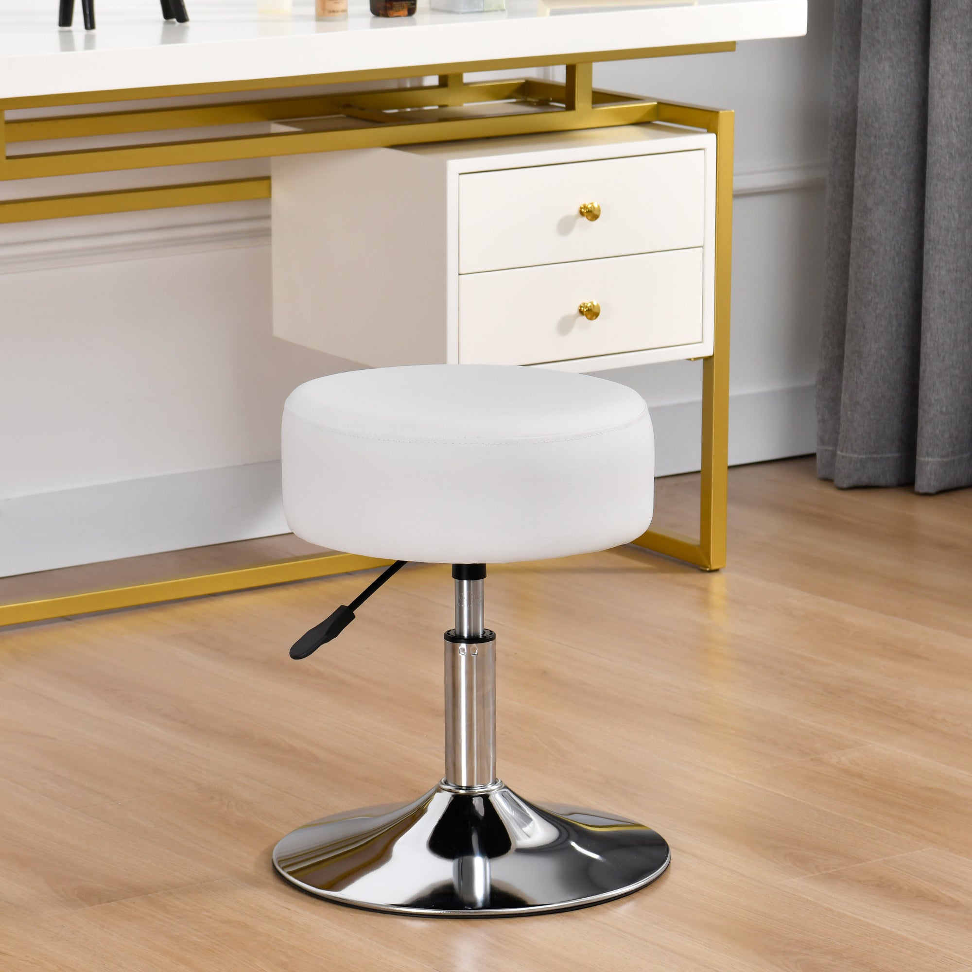 Drehhocker Sitzhocker Hocker RUND höhenverstellbar drehbar aus Kunstleder Farbauswahl Duhome 428S