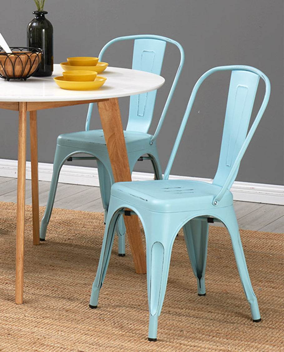 1x Esszimmerstuhl / Stuhl aus Metall / Eisen Farbauswahl Küchenstuhl Stapelbar, Robust & Zeitlos Duhome 666