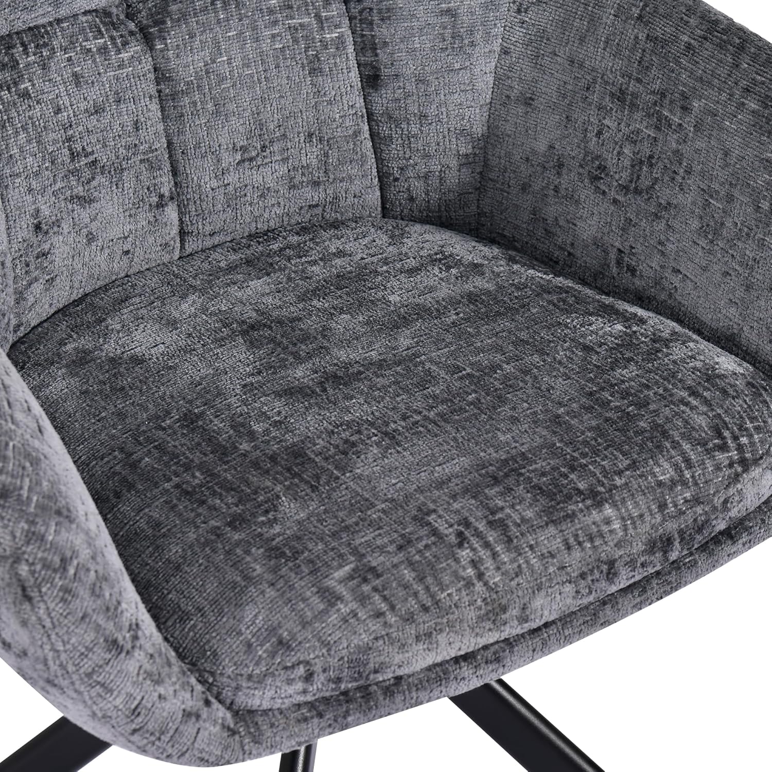 Duhome Loungesessel Armlehnstuhl aus Chenille-Stoff, Schminktisch Stuhl Esszimmerstuhl Sitzschale 360° drehbar 9-213A