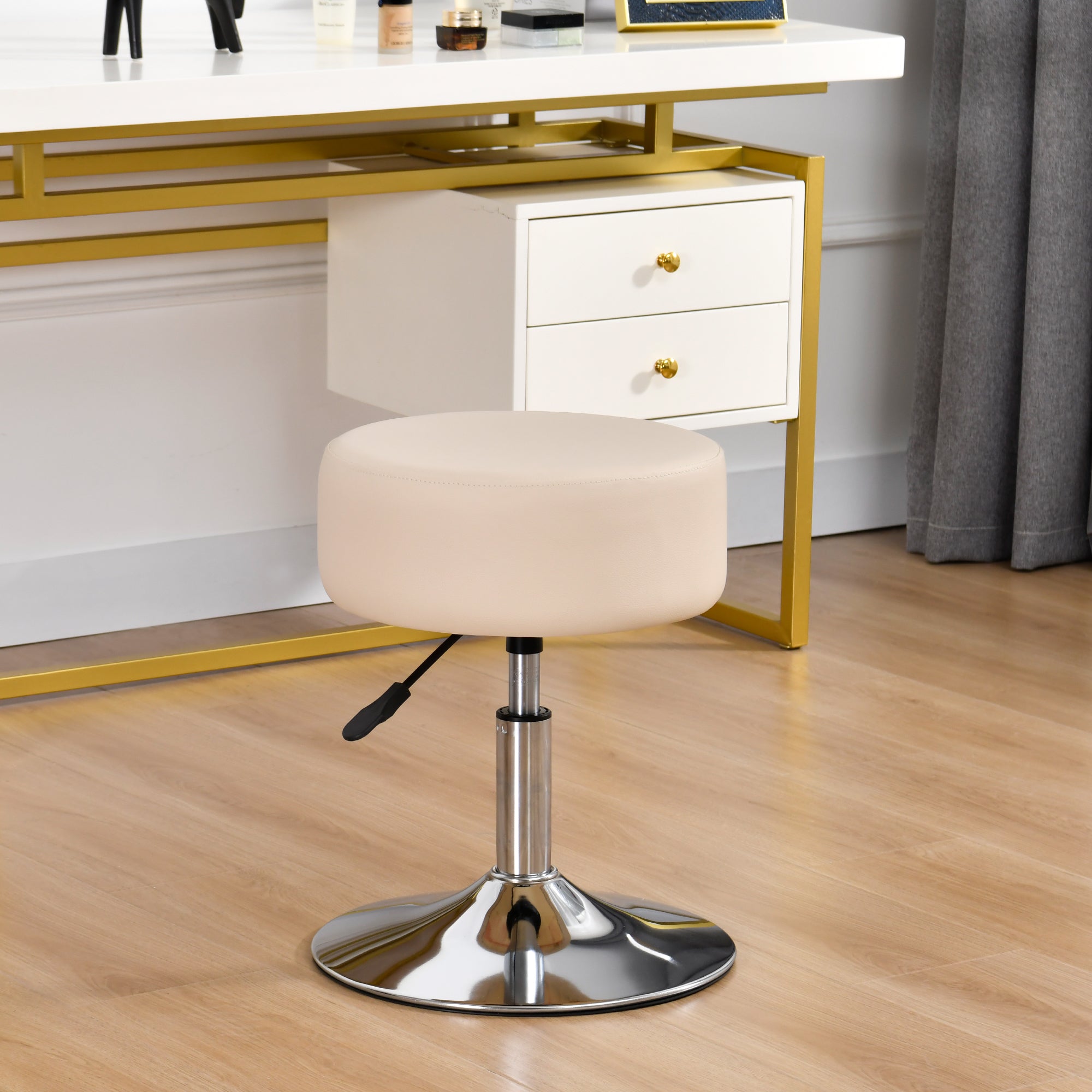 Drehhocker Sitzhocker Hocker RUND höhenverstellbar drehbar aus Kunstleder Farbauswahl Duhome 428S