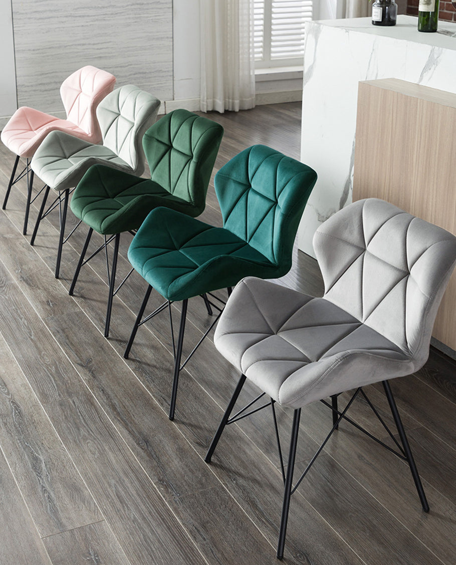 Duhome 2er Set Esszimmerstuhl Stoff Küchenstuhl Metallbeine Konferenzstuhl Besucherstuhl Retro Farbauswahl 622J