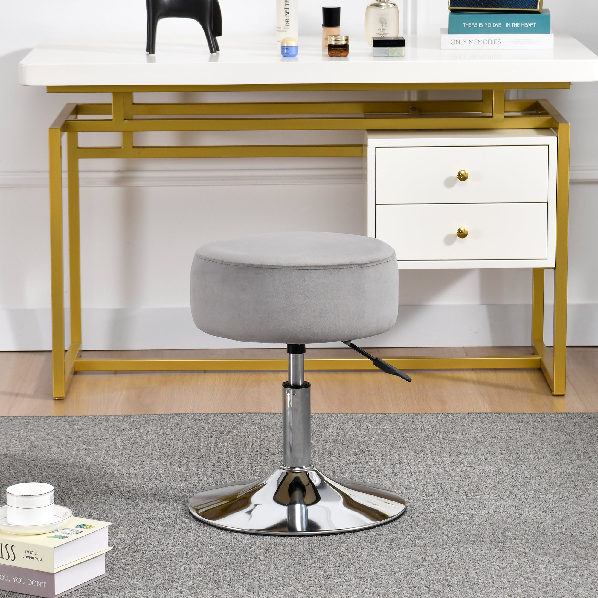 Drehhocker Sitzhocker Hocker RUND höhenverstellbar drehbar aus Kunstleder Farbauswahl Duhome 428S