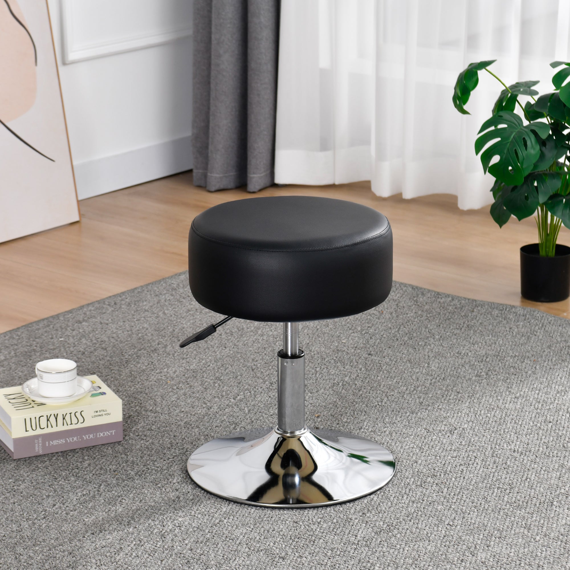 Drehhocker Sitzhocker Hocker RUND höhenverstellbar drehbar aus Kunstleder Farbauswahl Duhome 428S