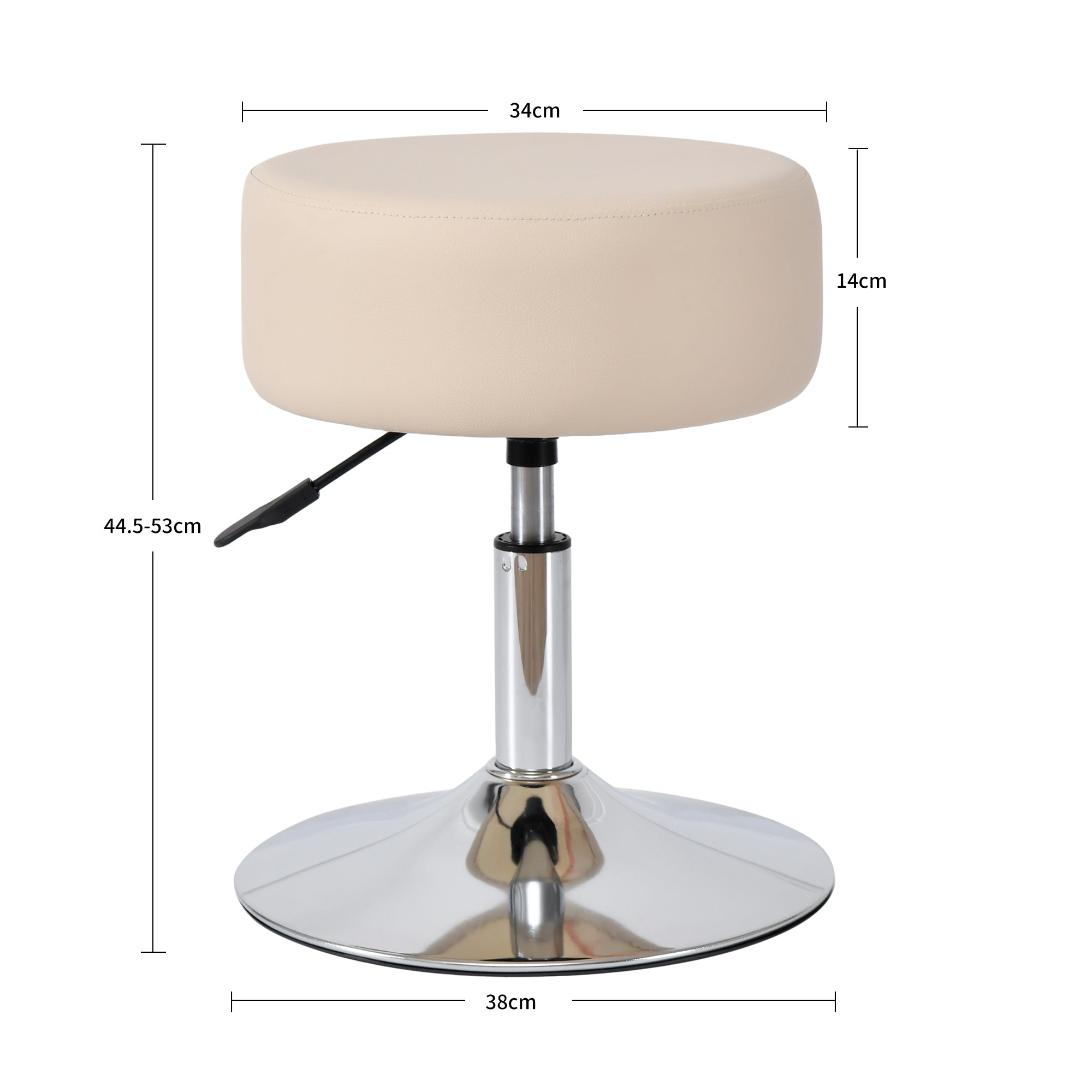 Drehhocker Sitzhocker Hocker RUND höhenverstellbar drehbar aus Kunstleder Farbauswahl Duhome 428S