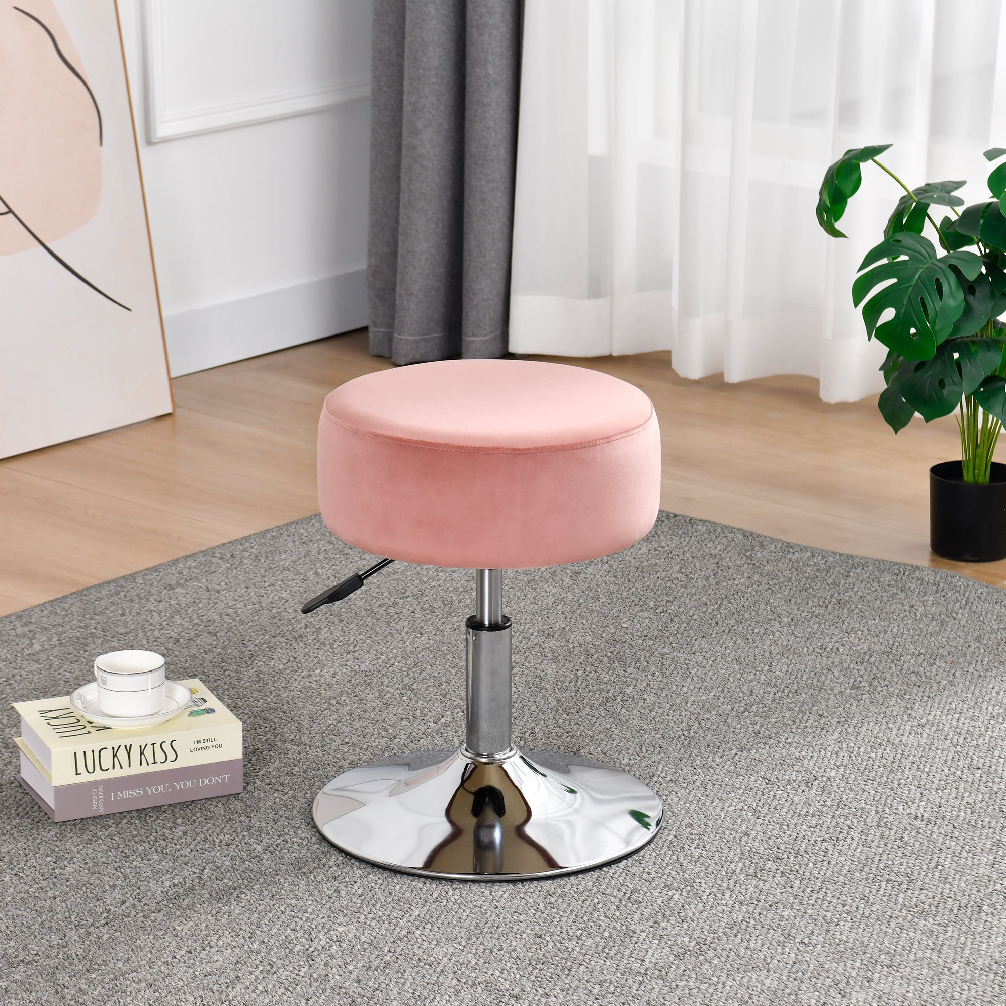 Drehhocker Sitzhocker Hocker RUND höhenverstellbar drehbar aus Kunstleder Farbauswahl Duhome 428S