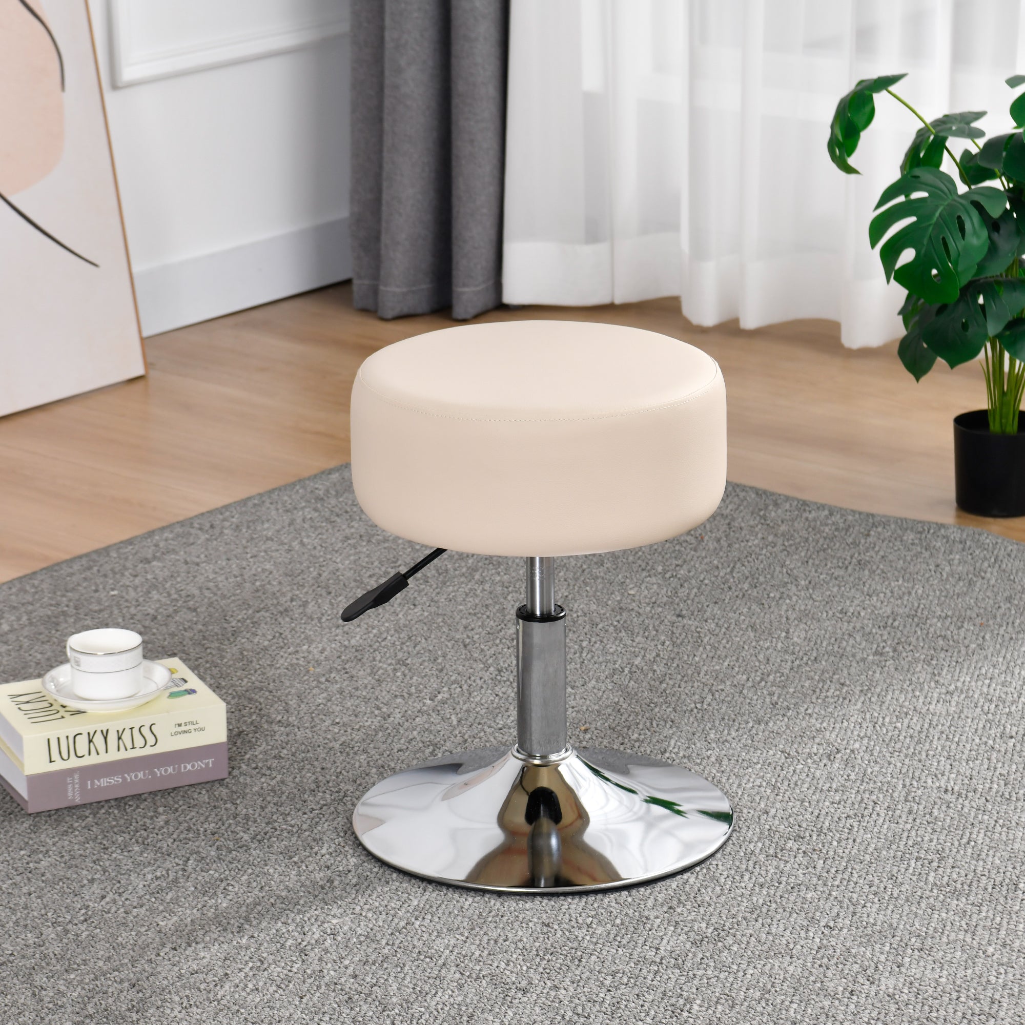 Drehhocker Sitzhocker Hocker RUND höhenverstellbar drehbar aus Kunstleder Farbauswahl Duhome 428S