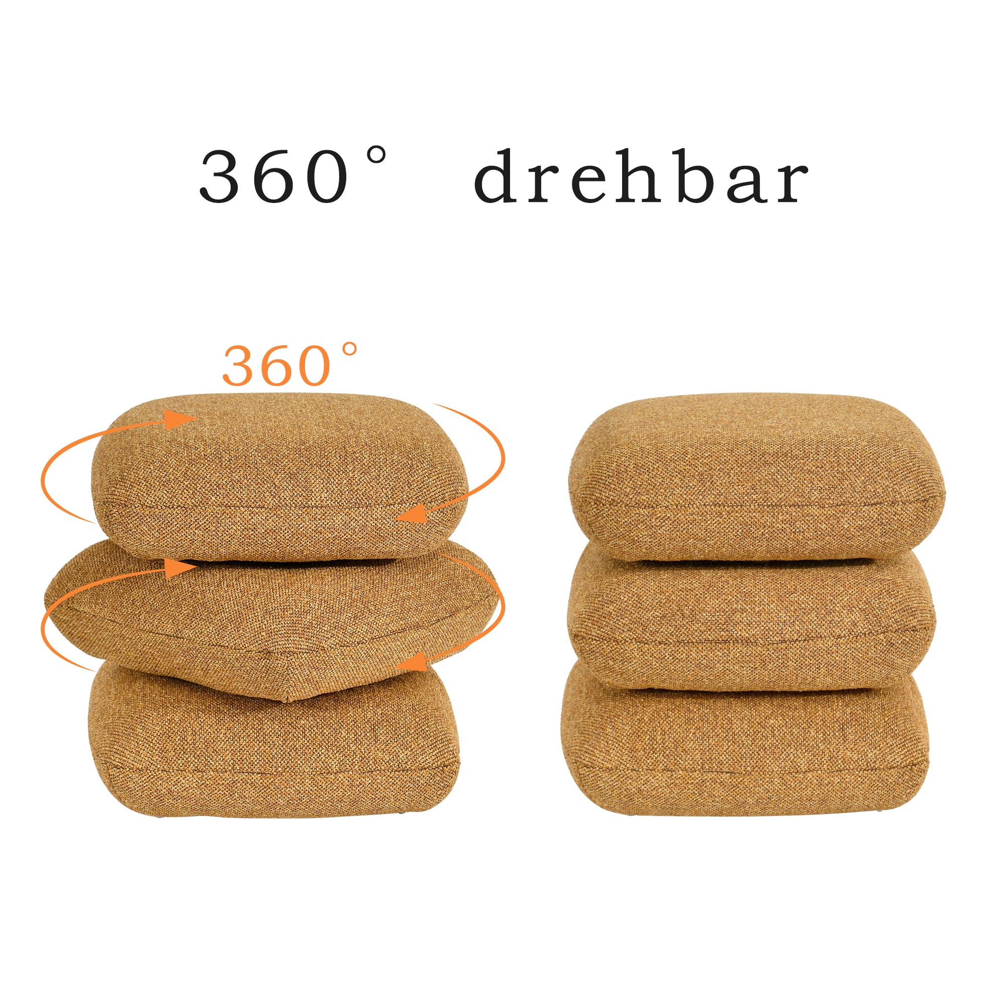 Duhome Sitzhocker aus Bouclé Stoff Ottoman 360° Drehbar Polsterhocker Modern Hocker