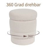 Load image into Gallery viewer, Duhome Ottoman Drehbar Rund Polsterhocker mit Stauraum Sitzhocker mit Deckel Stauhocker