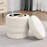 Load image into Gallery viewer, Duhome Ottoman Drehbar Rund Polsterhocker mit Stauraum Sitzhocker mit Deckel Stauhocker