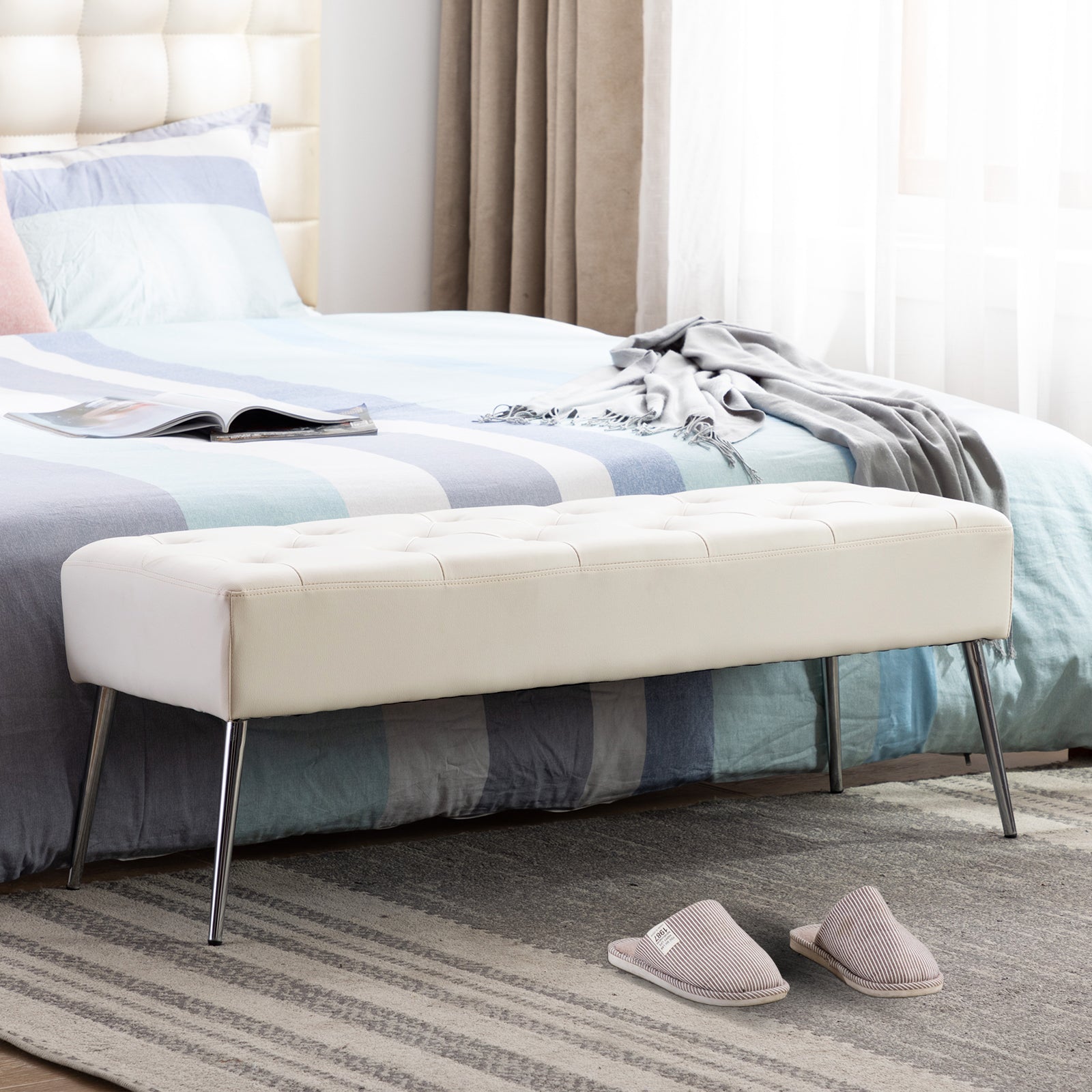 Duhome Sitzbank Polsterbank Schminkhocker Schminkbank edles Design 9130C