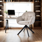 Load image into Gallery viewer, Duhome Loungesessel Armlehnstuhl aus Chenille-Stoff, Schminktisch Stuhl Esszimmerstuhl Sitzschale 360° drehbar 9-213A