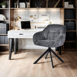 Load image into Gallery viewer, Duhome Loungesessel Armlehnstuhl aus Chenille-Stoff, Schminktisch Stuhl Esszimmerstuhl Sitzschale 360° drehbar 9-213A