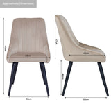 Load image into Gallery viewer, 2er Set Esszimmerstuhl aus Stoff Samt Stuhl Retro Design Polsterstuhl mit Rückenlehne Metallbeine Farbauswahl Duhome 8066