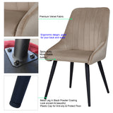 Load image into Gallery viewer, 2er Set Esszimmerstuhl aus Stoff Samt Stuhl Retro Design Polsterstuhl mit Rückenlehne Metallbeine Farbauswahl Duhome 8066