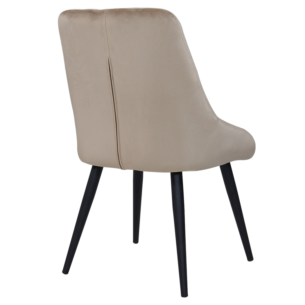 2er Set Esszimmerstuhl aus Stoff Samt Stuhl Retro Design Polsterstuhl mit Rückenlehne Metallbeine Farbauswahl Duhome 8066