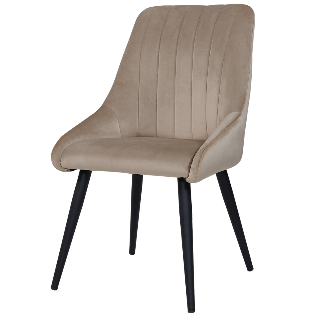 2er Set Esszimmerstuhl aus Stoff Samt Stuhl Retro Design Polsterstuhl mit Rückenlehne Metallbeine Farbauswahl Duhome 8066