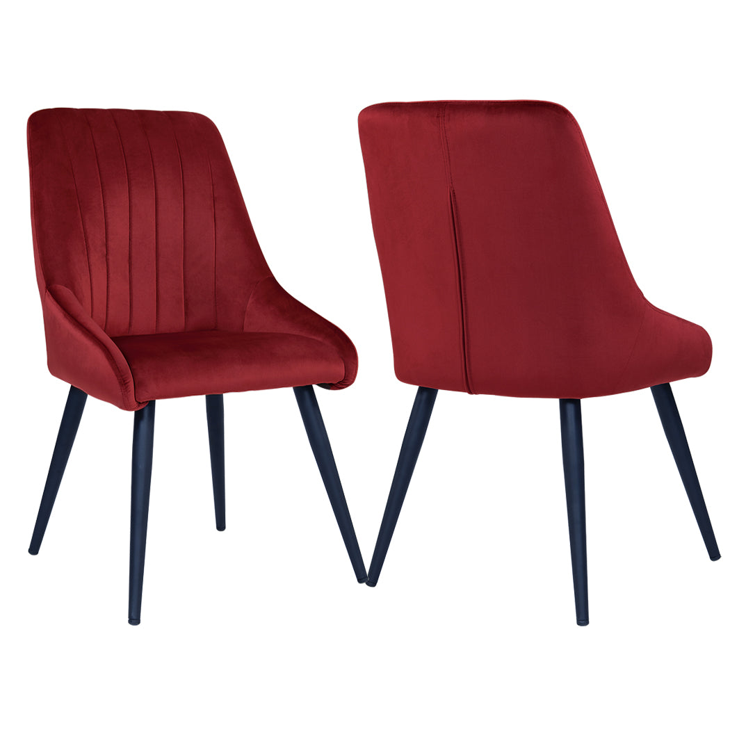 2er Set Esszimmerstuhl aus Stoff Samt Stuhl Retro Design Polsterstuhl mit Rückenlehne Metallbeine Farbauswahl Duhome 8066