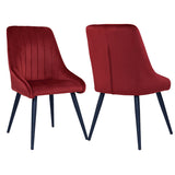 Load image into Gallery viewer, 2er Set Esszimmerstuhl aus Stoff Samt Stuhl Retro Design Polsterstuhl mit Rückenlehne Metallbeine Farbauswahl Duhome 8066