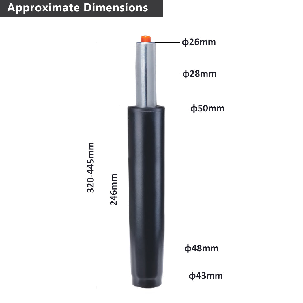 Duhome Gasdruckfeder Gasfeder Gas lift Höhenverstellung für Stühle bis 180 kg Größenauswahl