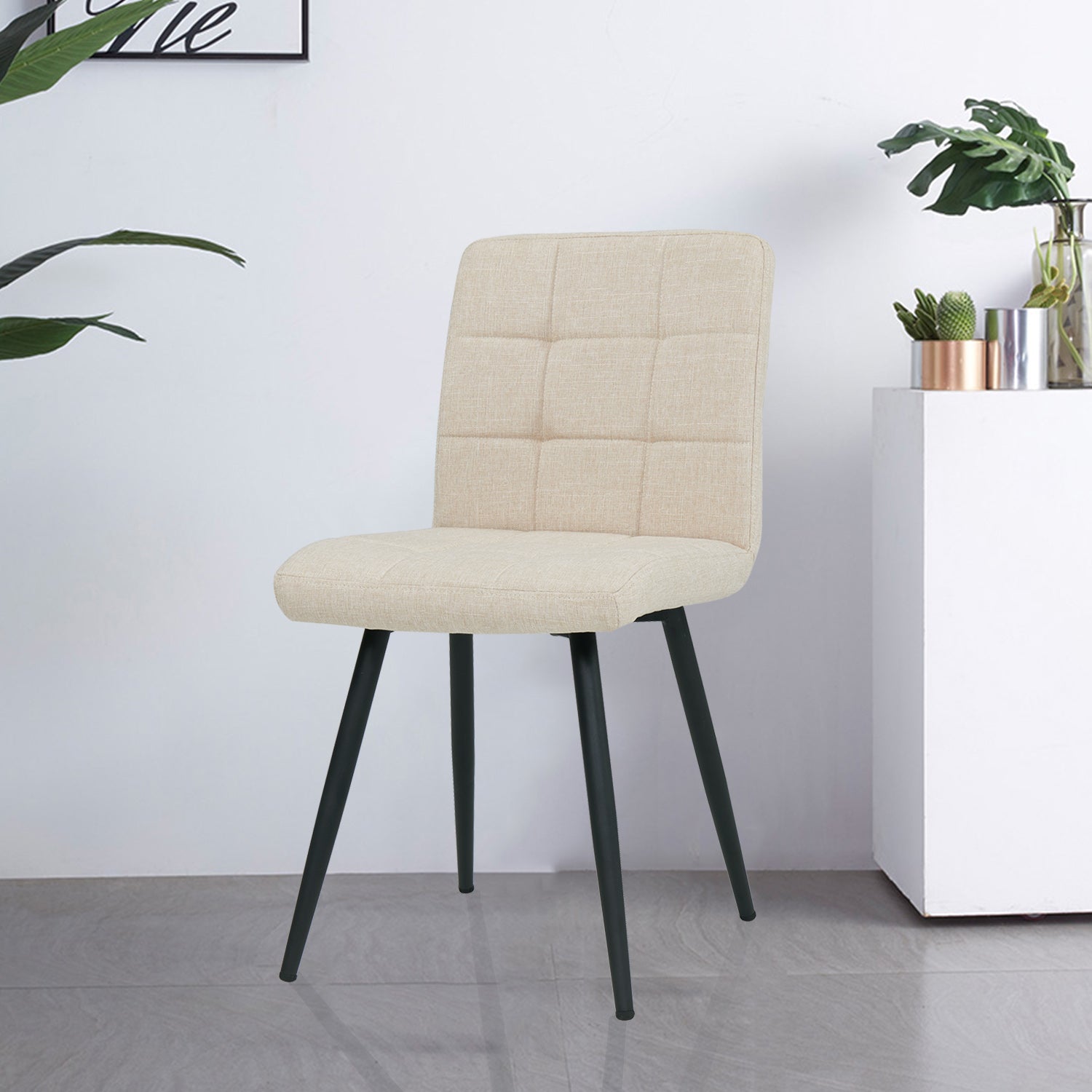 2er Set Esszimmerstuhl aus Stoff Samt Farbauswahl Stuhl Retro Design Polsterstuhl mit Rückenlehne Metallbeine Duhome 8043B