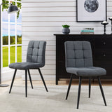 Load image into Gallery viewer, 2er Set Esszimmerstuhl aus Stoff Samt Farbauswahl Stuhl Retro Design Polsterstuhl mit Rückenlehne Metallbeine Duhome 8043B