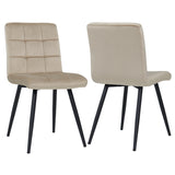 Load image into Gallery viewer, 2er Set Esszimmerstuhl aus Stoff Samt Farbauswahl Stuhl Retro Design Polsterstuhl mit Rückenlehne Metallbeine Duhome 8043B