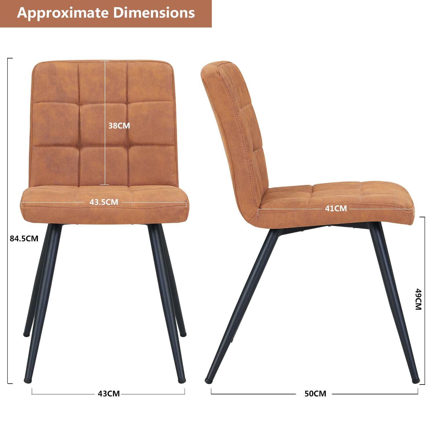 2er Set Esszimmerstuhl aus Stoff Samt Farbauswahl Stuhl Retro Design Polsterstuhl mit Rückenlehne Metallbeine Duhome 8043B