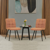 Load image into Gallery viewer, 2er Set Esszimmerstuhl aus Stoff Samt Farbauswahl Stuhl Retro Design Polsterstuhl mit Rückenlehne Metallbeine Duhome 8043B