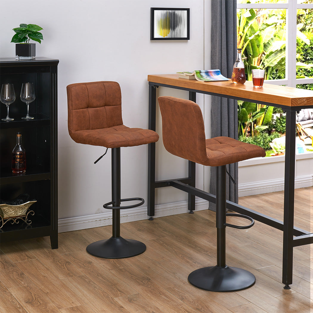 Duhome Barhocker 2x Barstuhl Kunstleder oder Stoff Tresenhocker Bar Sessel gut gepolstert höhenverstellbar mit Lehne eckig 451Y