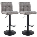 Load image into Gallery viewer, Duhome Barhocker 2x Barstuhl Kunstleder oder Stoff Tresenhocker Bar Sessel gut gepolstert höhenverstellbar mit Lehne eckig 451Y