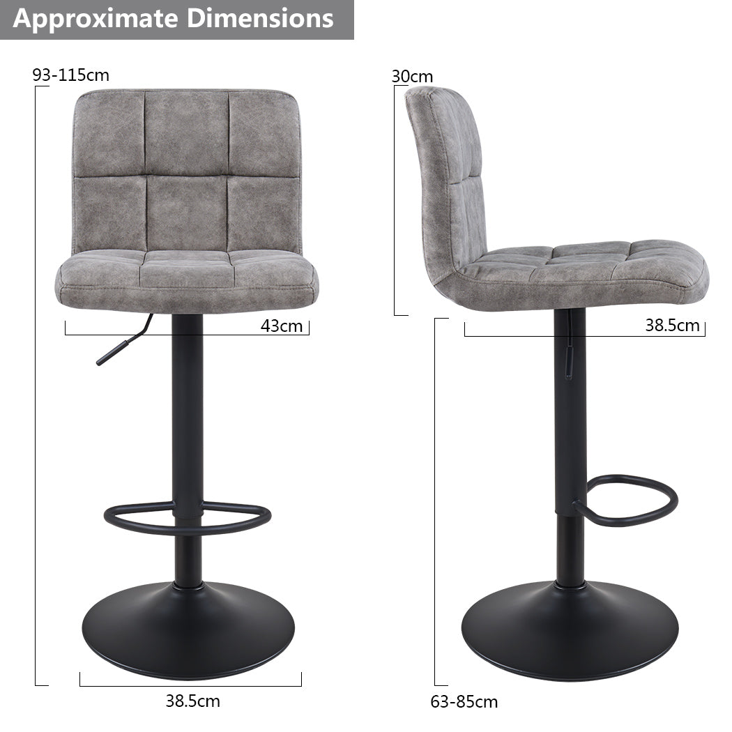 Duhome Barhocker 2x Barstuhl Kunstleder oder Stoff Tresenhocker Bar Sessel gut gepolstert höhenverstellbar mit Lehne eckig 451Y