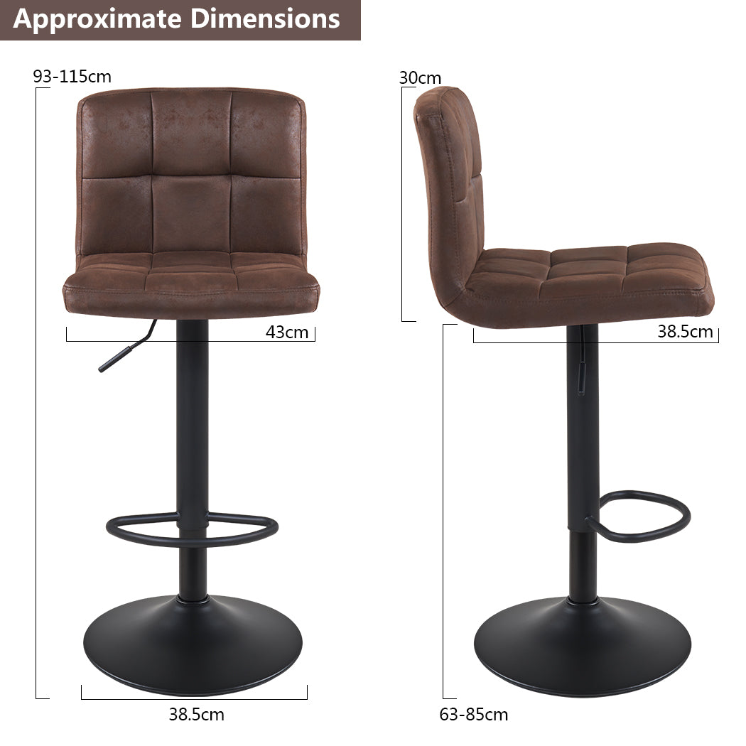 Duhome Barhocker 2x Barstuhl Kunstleder oder Stoff Tresenhocker Bar Sessel gut gepolstert höhenverstellbar mit Lehne eckig 451Y