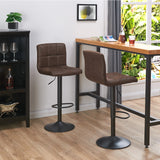 Load image into Gallery viewer, Duhome Barhocker 2x Barstuhl Kunstleder oder Stoff Tresenhocker Bar Sessel gut gepolstert höhenverstellbar mit Lehne eckig 451Y