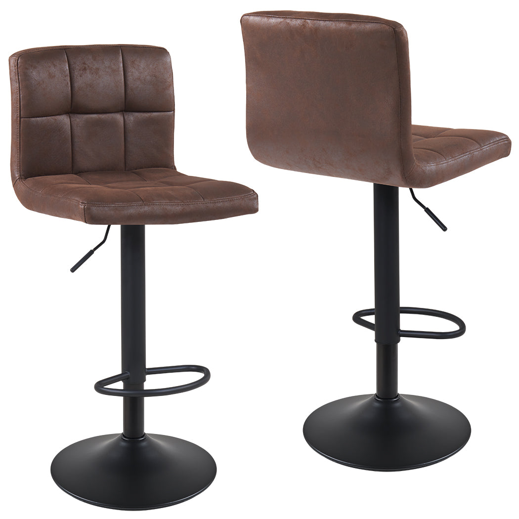 Duhome Barhocker 2x Barstuhl Kunstleder oder Stoff Tresenhocker Bar Sessel gut gepolstert höhenverstellbar mit Lehne eckig 451Y