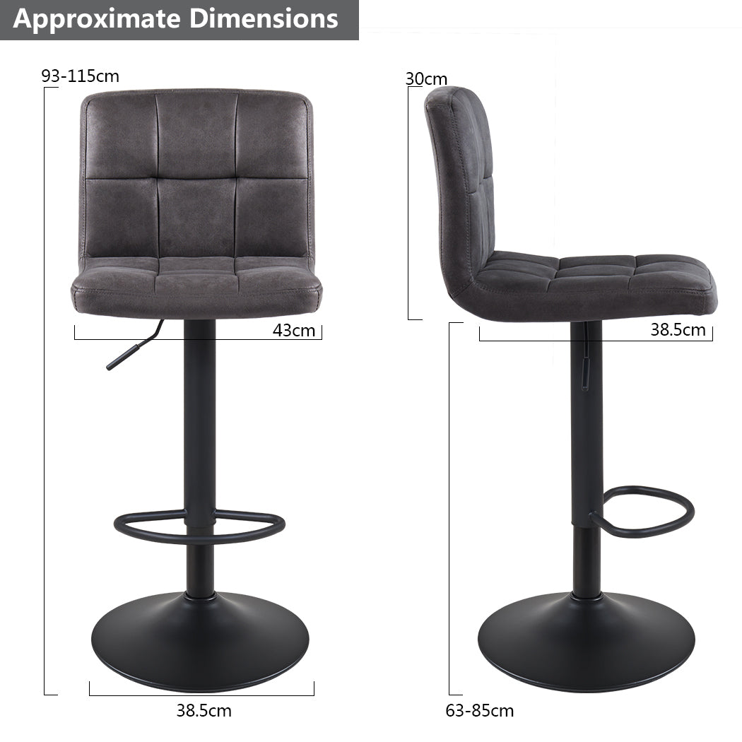 Duhome Barhocker 2x Barstuhl Kunstleder oder Stoff Tresenhocker Bar Sessel gut gepolstert höhenverstellbar mit Lehne eckig 451Y