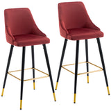 Load image into Gallery viewer, 2x Barhocker Barstuhl aus Stoff Samt Gestell aus Metall Tresenhocker Bar Sessel gut gepolstert mit Lehne Farbauswahl Duhome 5170G