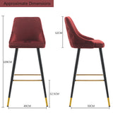 Load image into Gallery viewer, 2x Barhocker Barstuhl aus Stoff Samt Gestell aus Metall Tresenhocker Bar Sessel gut gepolstert mit Lehne Farbauswahl Duhome 5170G