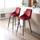 Load image into Gallery viewer, 2x Barhocker Barstuhl aus Stoff Samt Gestell aus Metall Tresenhocker Bar Sessel gut gepolstert mit Lehne Farbauswahl Duhome 5170G
