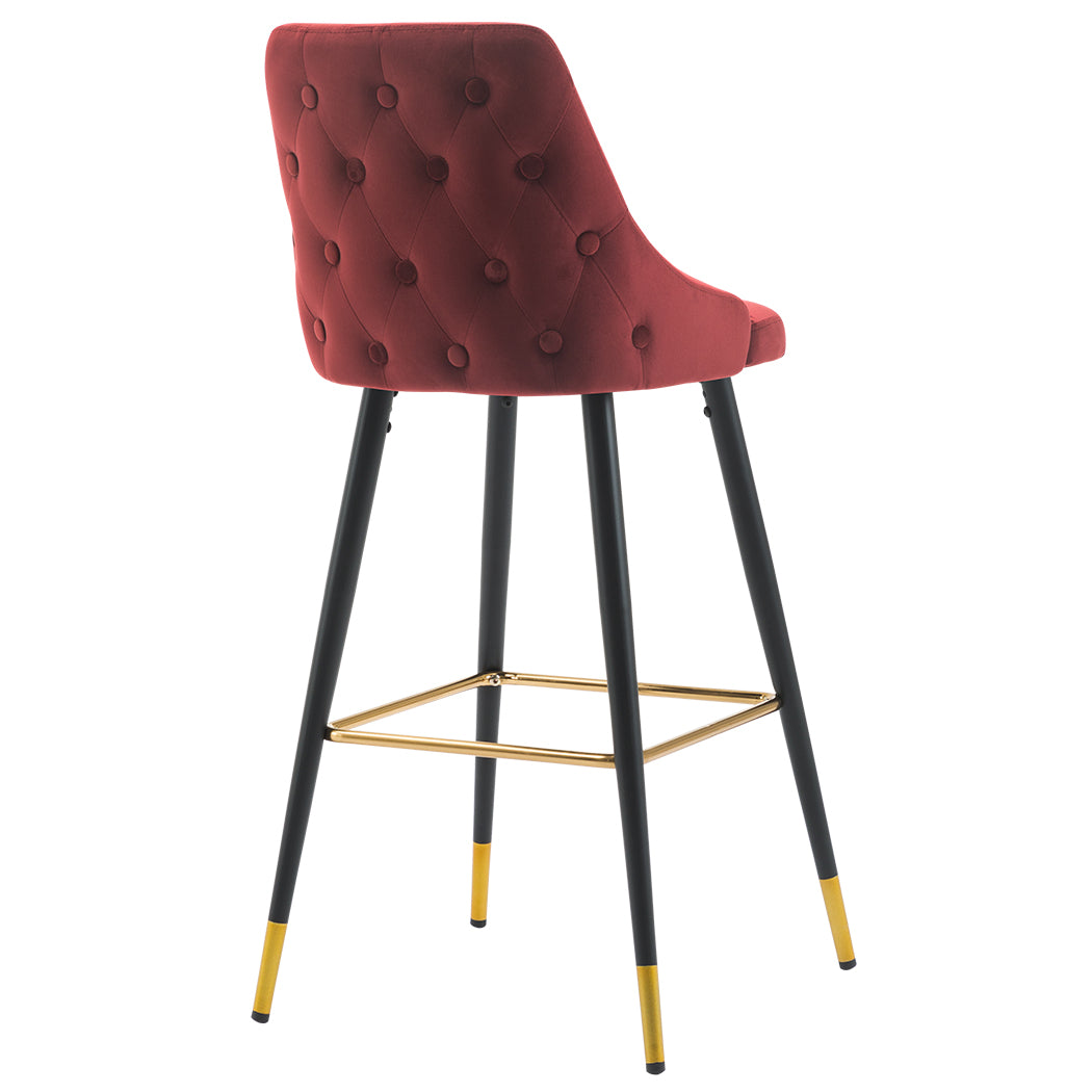 2x Barhocker Barstuhl aus Stoff Samt Gestell aus Metall Tresenhocker Bar Sessel gut gepolstert mit Lehne Farbauswahl Duhome 5170G