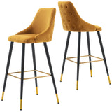 Load image into Gallery viewer, 2x Barhocker Barstuhl aus Stoff Samt Gestell aus Metall Tresenhocker Bar Sessel gut gepolstert mit Lehne Farbauswahl Duhome 5170G